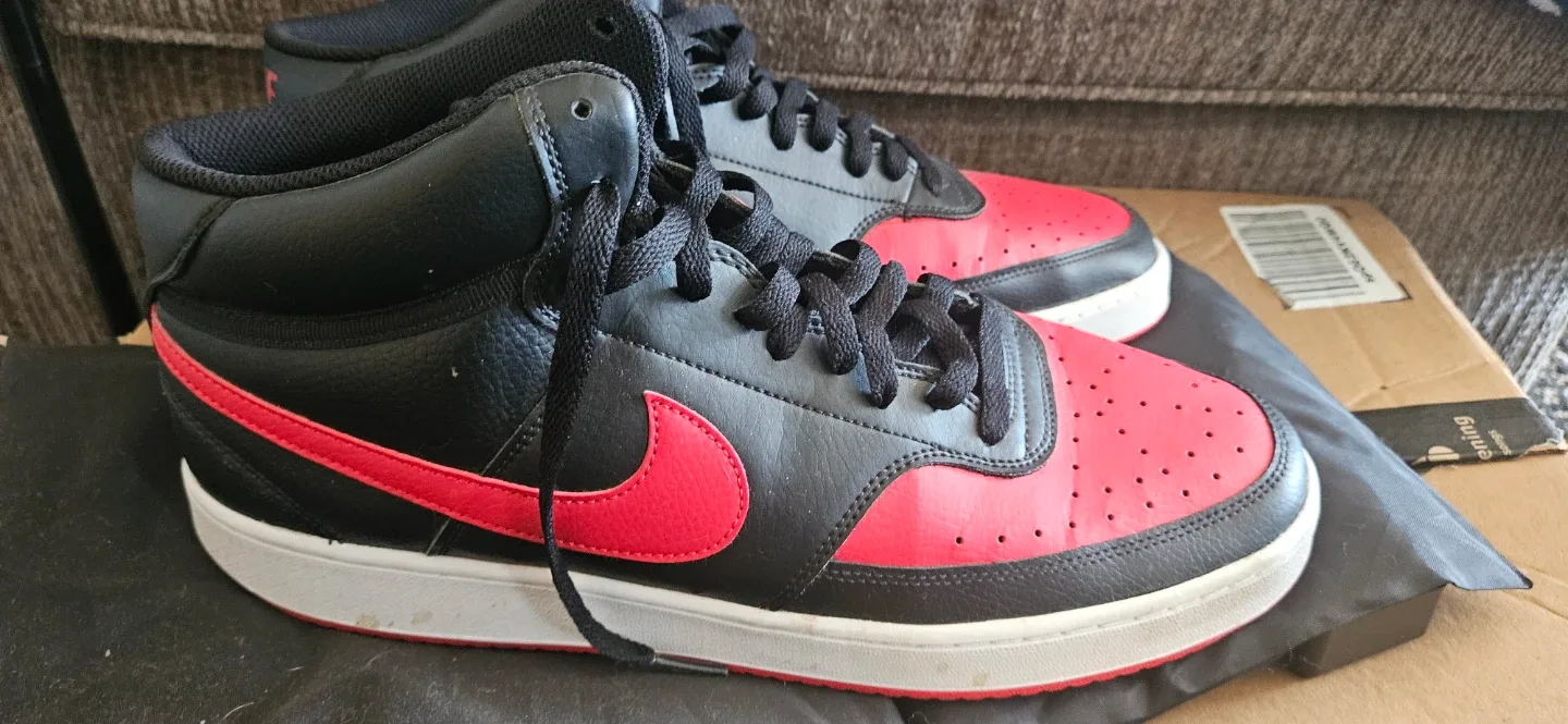 Nike Court Vision Mid Sneakers - Black & Red image indicator(2)