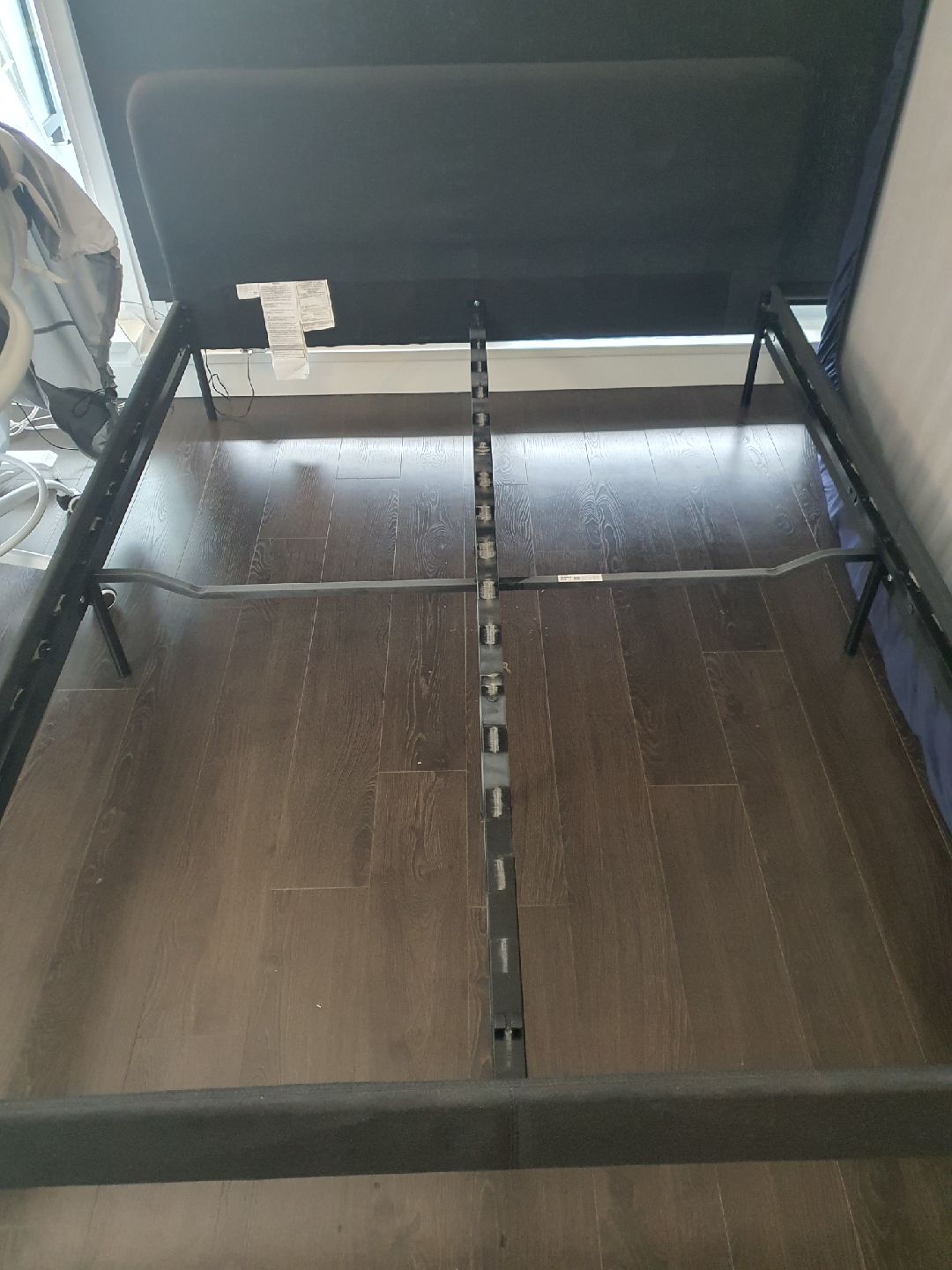 IKEA SLATTUM Upholstered Bed Frame - Vissle Dark Gray - photo 2