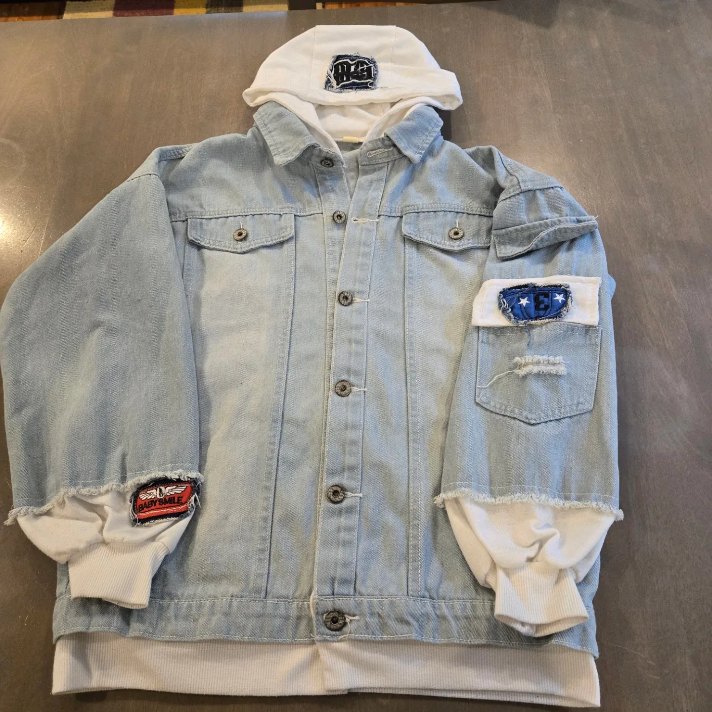 Monokuma Danganronpai Denim Hoodie Jacket image indicator(3)