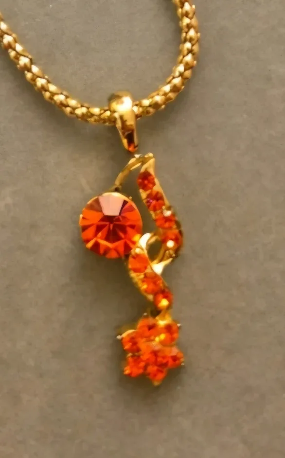 Orange Stone Pendant Necklace
