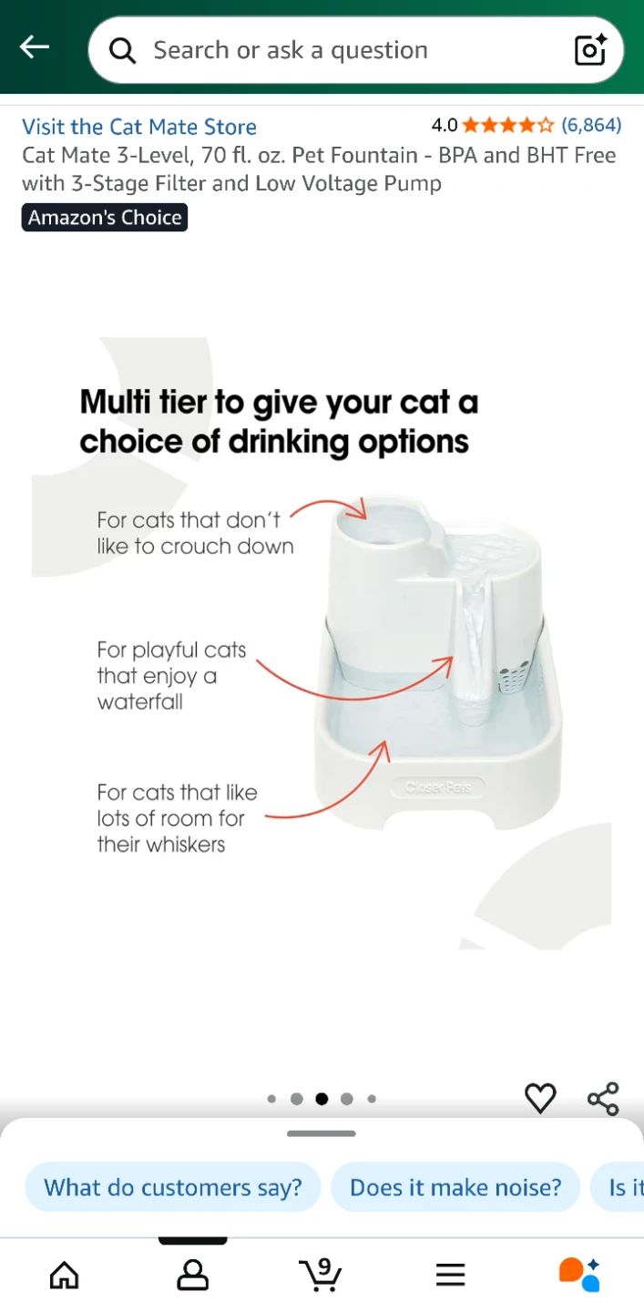 Pet Fountain - Cat Mate 3-Level, 70 fl. oz. - photo 3