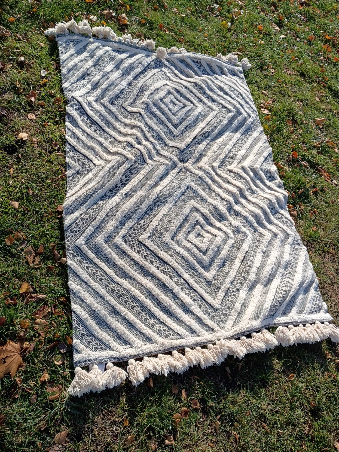 All cotton World Market Rug from India- 4ft x 6ft