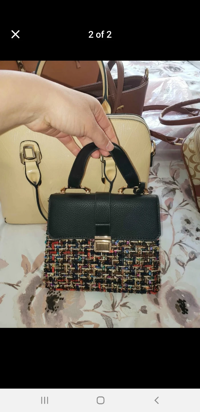 Cute Tweed & Black Handbag