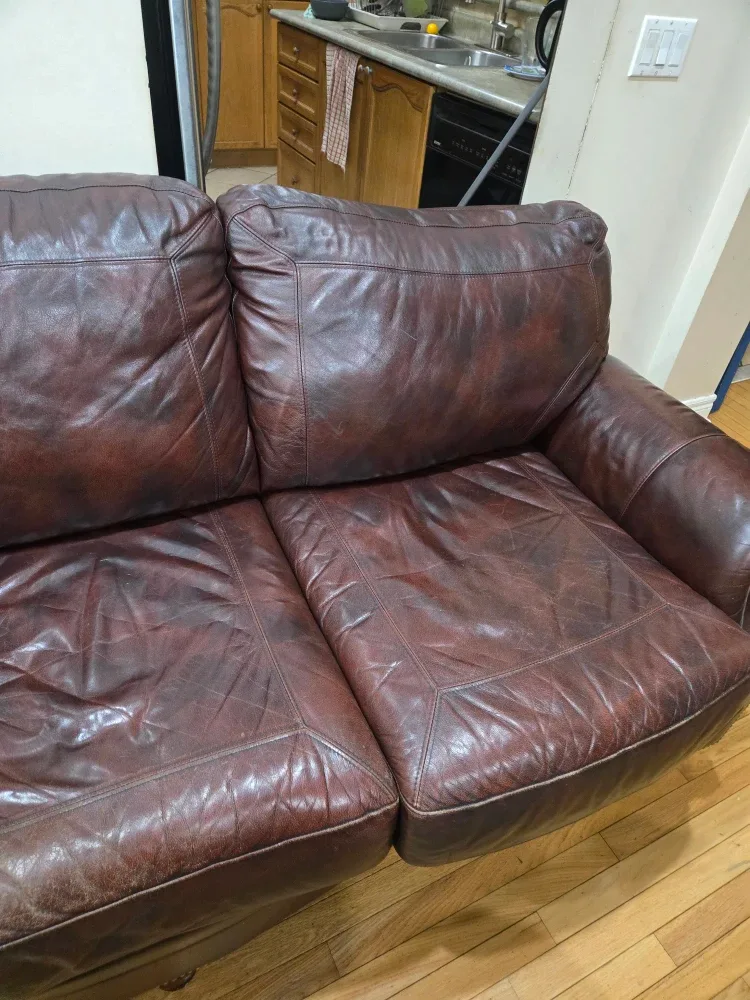 Used Brown Leather Sofa - Some Wear