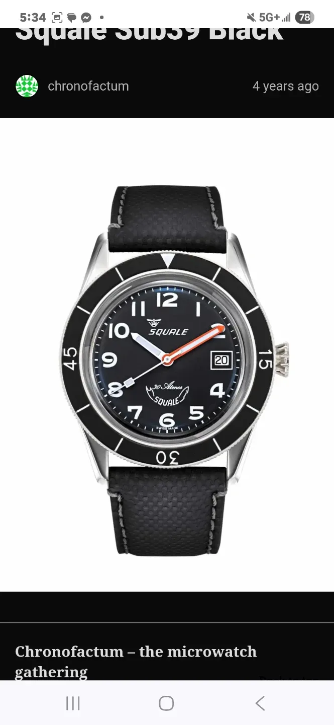 Squale Sub-39 Black Arabic Watch image indicator(4)