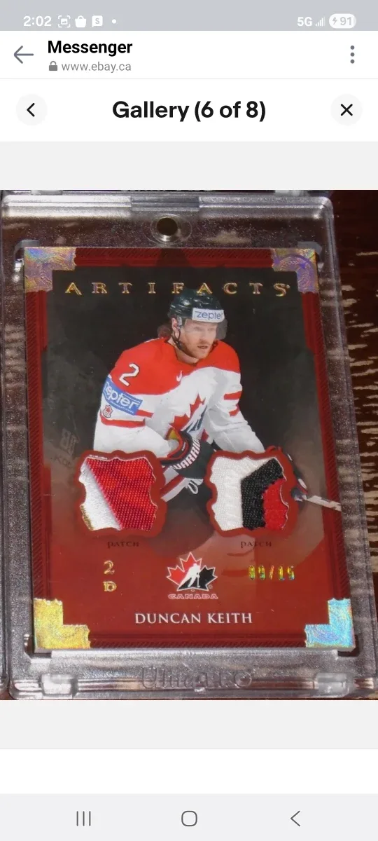 Duncan Keith Artifacts Hockey Card/Team Canada/blackhawks