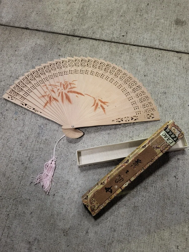 Vintage Hand Fan with Box