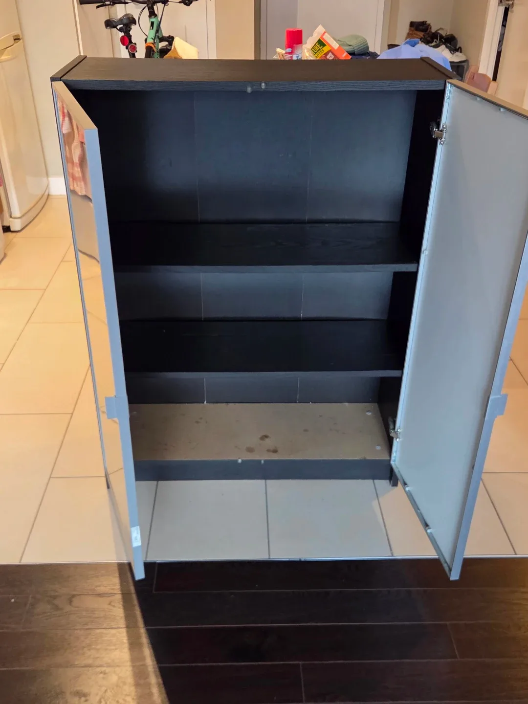 Black Cabinet with Glass Doors image indicator(3)