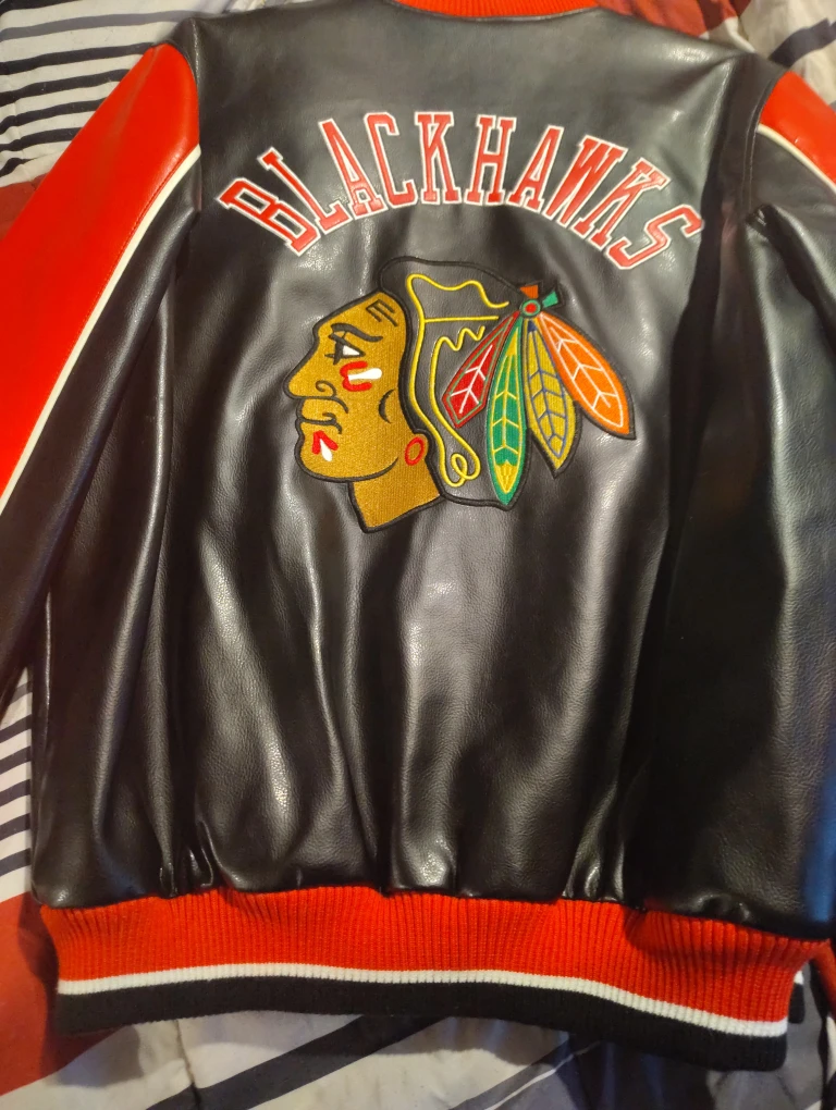 Chicago Blackhawks Leather Bomber Jacket - photo 2