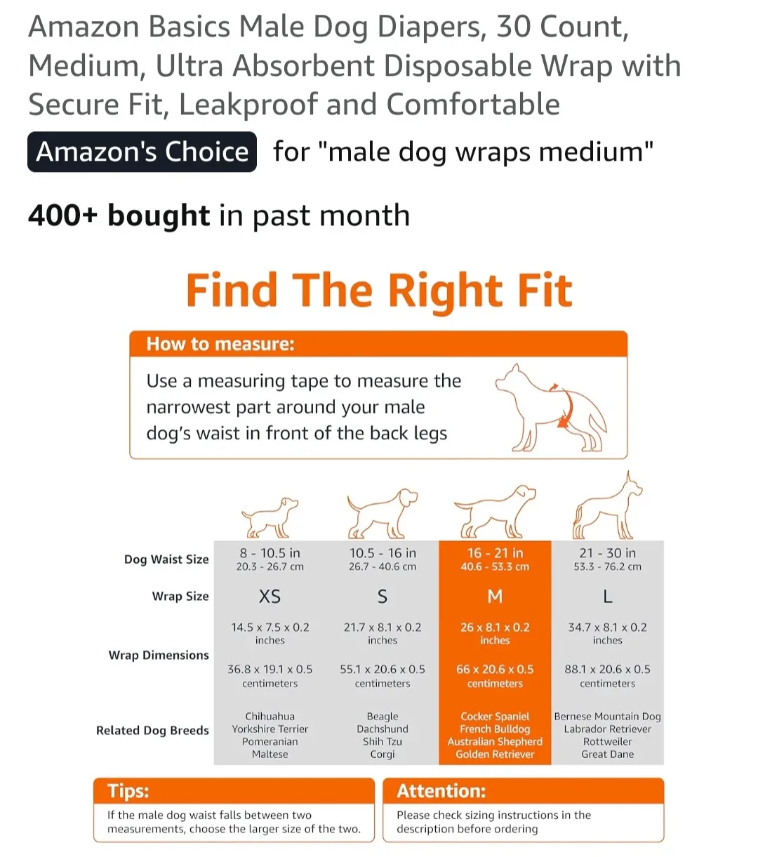 Amazon Basics Male Dog Diapers, 30 + 23 Diapers image indicator(4)