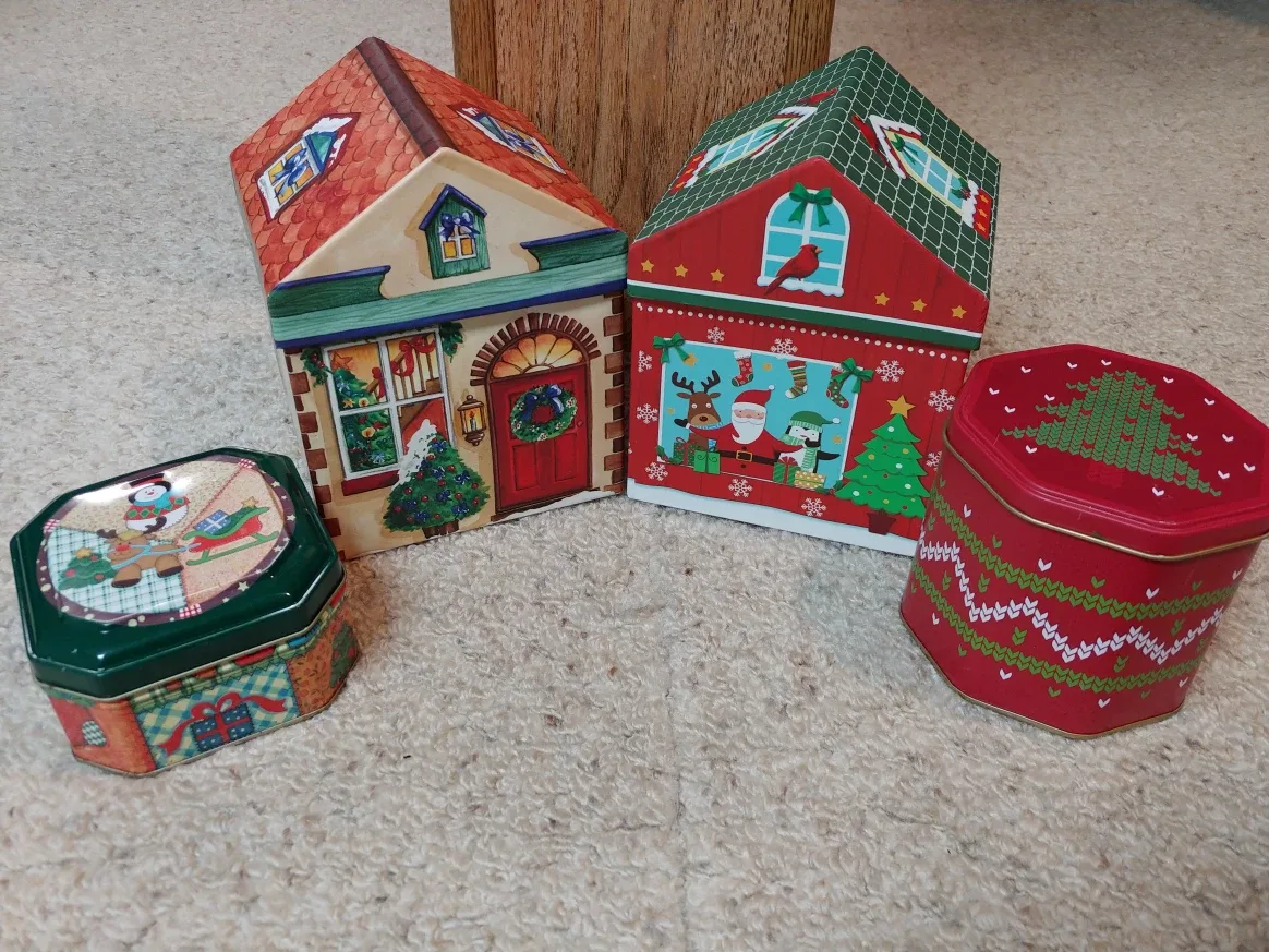 Christmas Decorations w/ Festive Storage Bins
