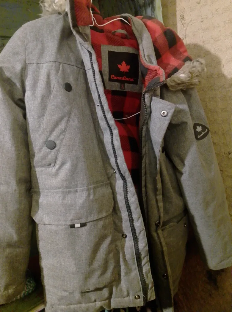 Canadiana Grey Winter Jacket, Size S