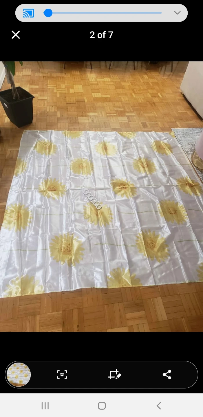 Sunflower Shower Curtain with Rings - photo 2