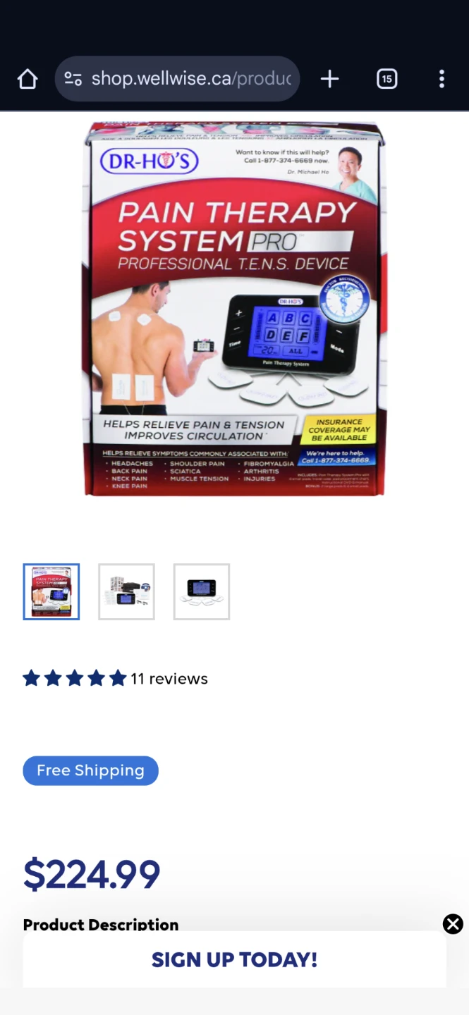 Dr-Ho's Pain Therapy System Pro TENS Device