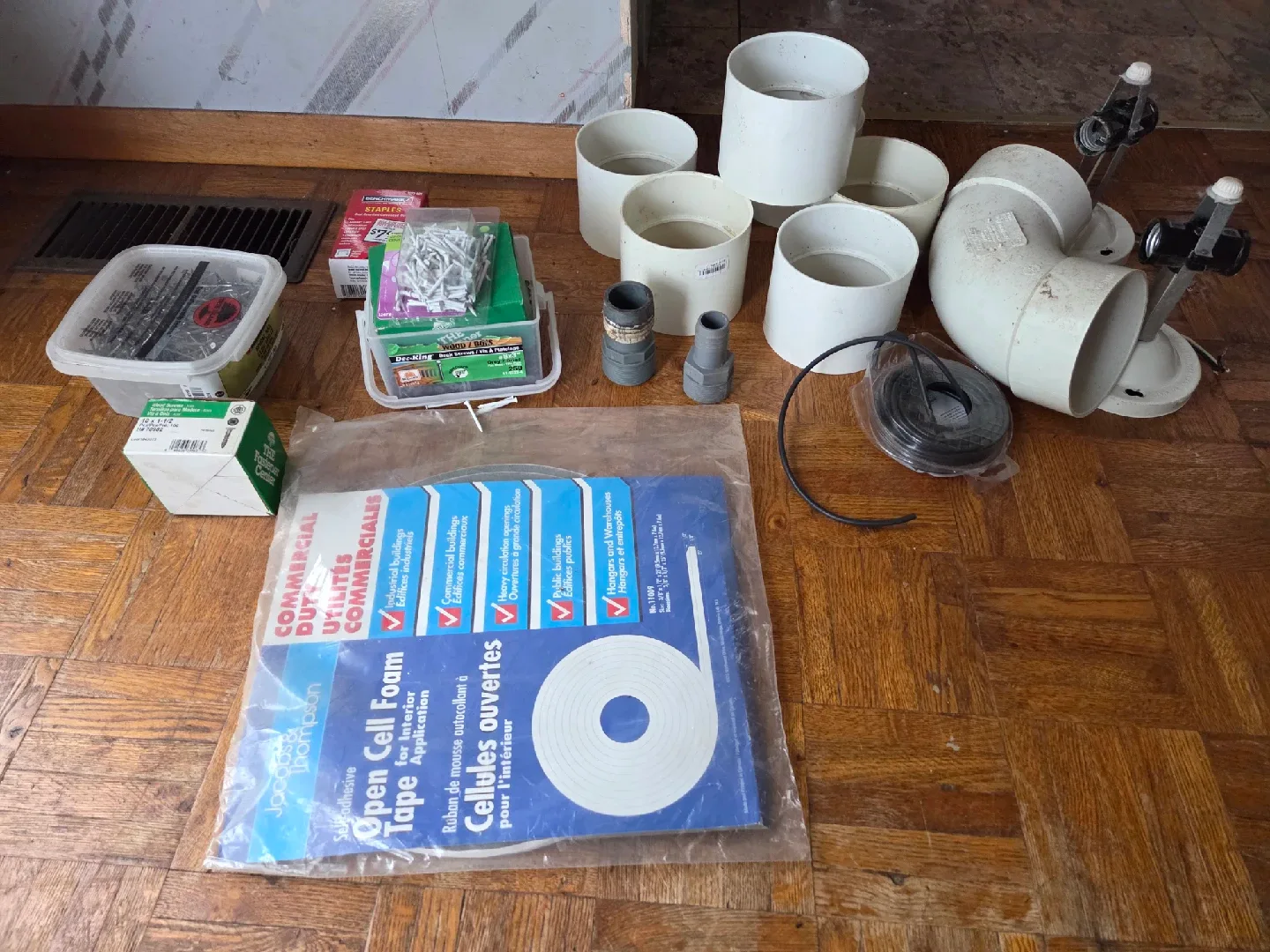 Mixed Lot of PVC Pipes, Electrical Components
