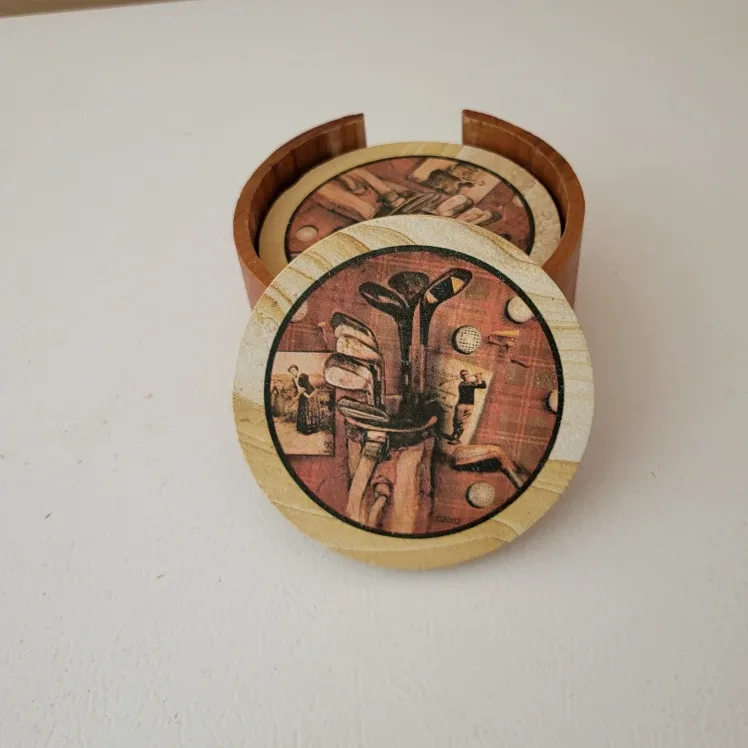 Thirstystone Golf Coasters with Holder