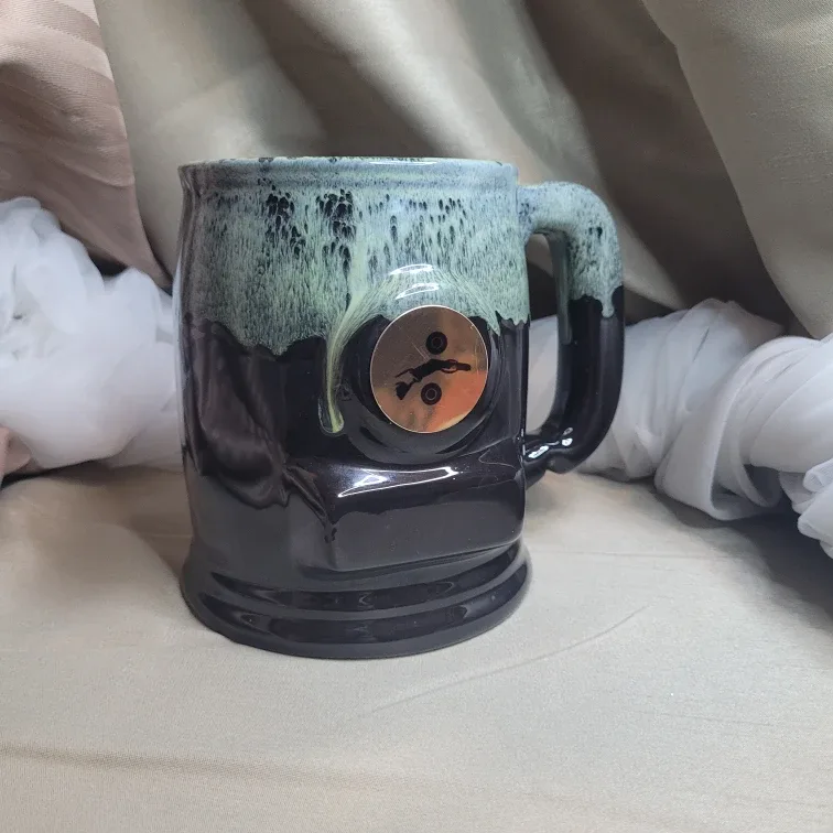 Unique Vintage Canadian Pottery Drip Glaze OverSized Mug.. image indicator(6)