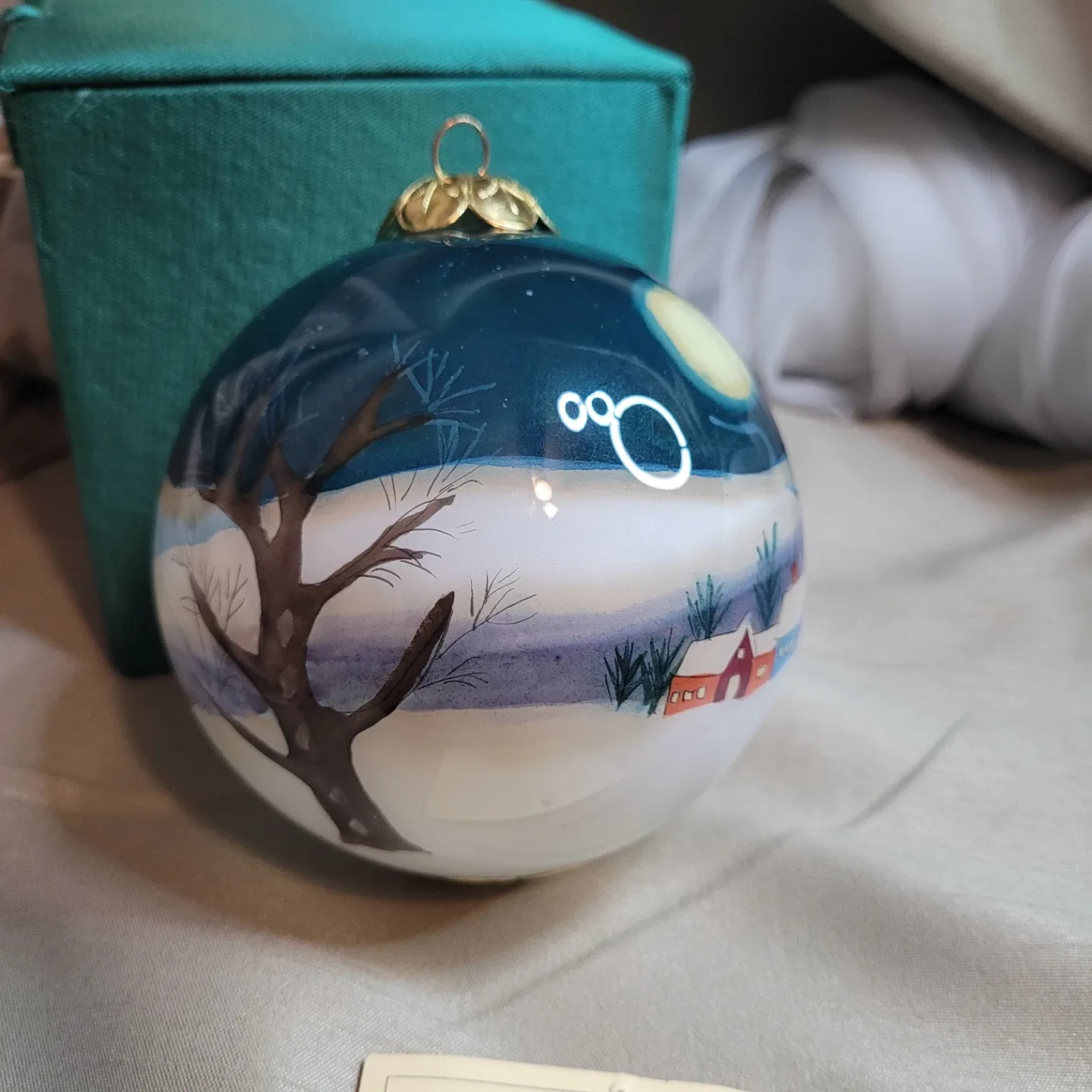 Les Hans Inside Painting Holiday Hanging Christmas Ornament image indicator(3)