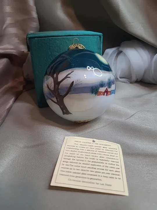 Les Hans Inside Painting Holiday Hanging Christmas Ornament image indicator(5)