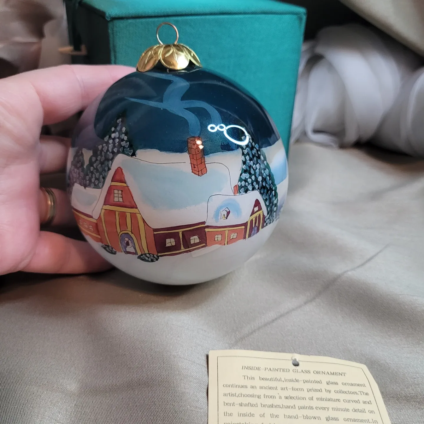 Les Hans Inside Painting Holiday Hanging Christmas Ornament image indicator(7)