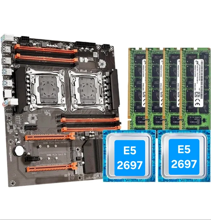 Motherboard + 2 Server CPUs + 32GB Server RAM + GPU