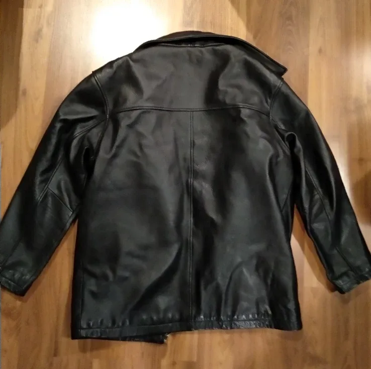 Mens Danier Black Leather Jacket Size M image indicator(4)