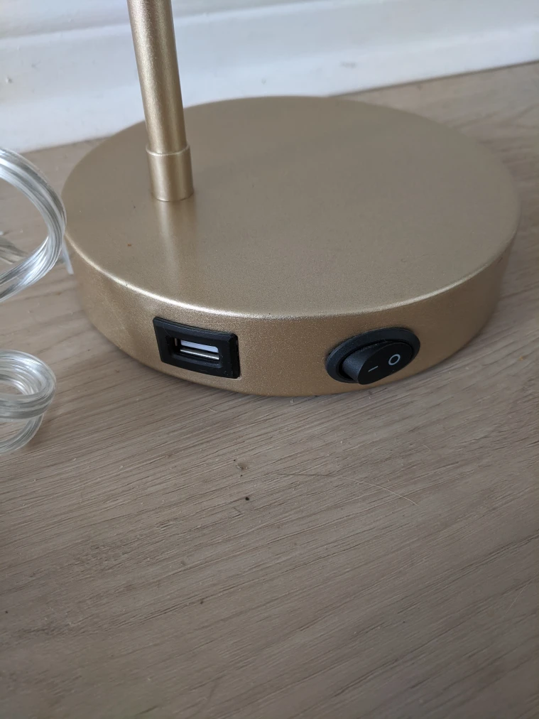Gold Desk Lamp with USB Port - photo 5