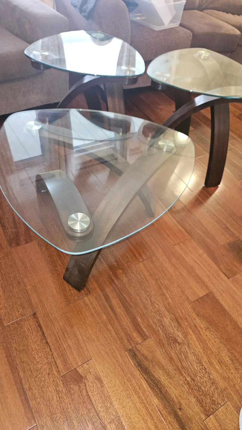 Glass Top Coffee Tables - Set of 3 - photo 2