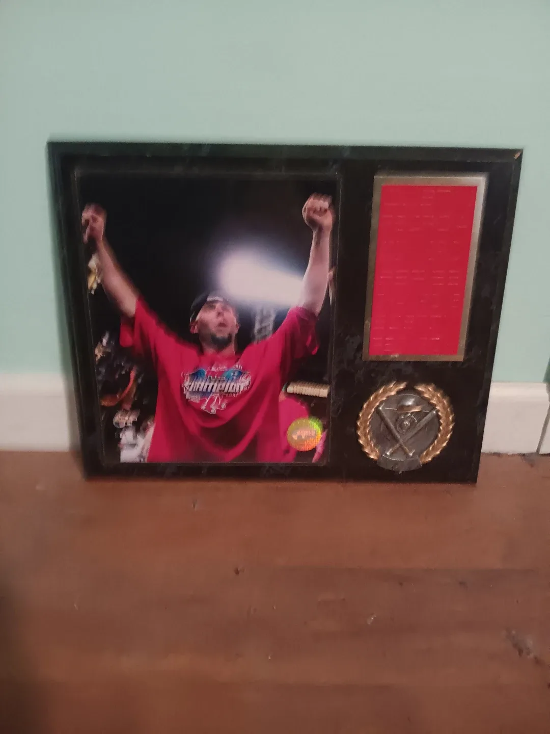 Dustin Pedroia Red Sox plaque