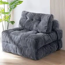 Corduroy Gray Floor Seating Chair
