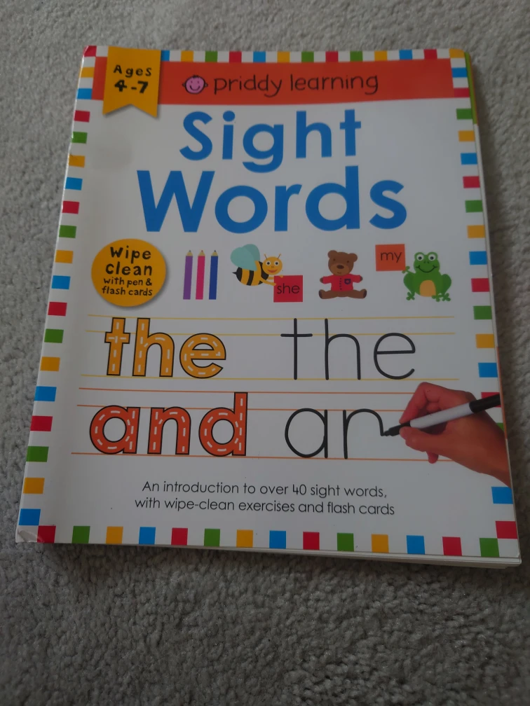 Priddy Learning Sight Words Book Ages 4-7