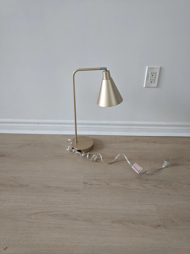 Gold Desk Lamp with USB Port