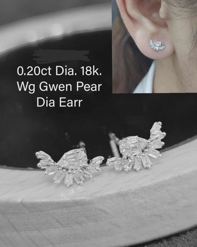 Real Diamond 18K Gold Earrings