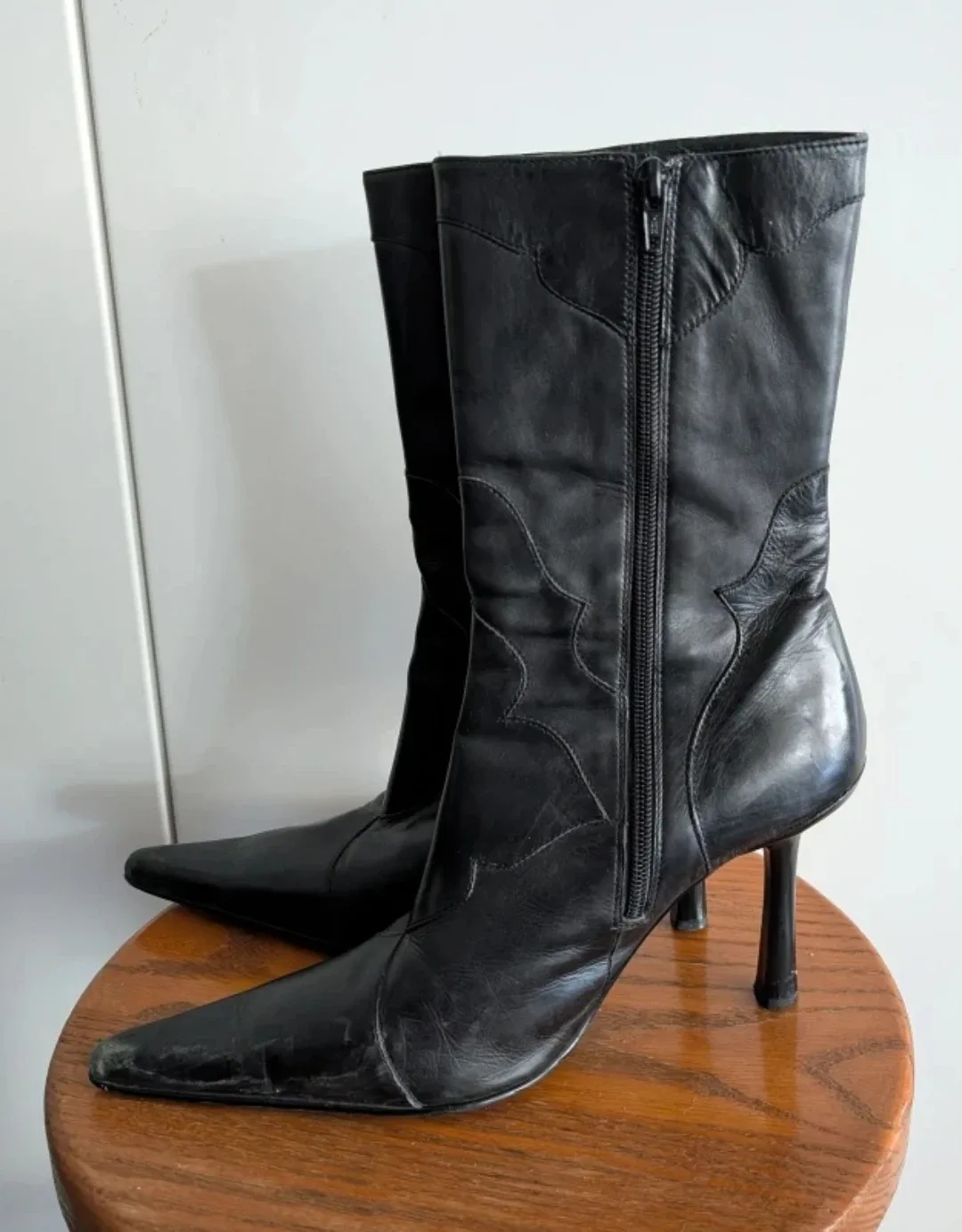 Stylish Black Faux Leather Aldo Boots - Size 10 image indicator(3)