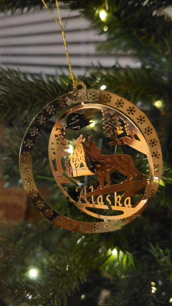 Like New Alaska Theme 24K Gold Finish Christmas Tree Ornaments - photo 4