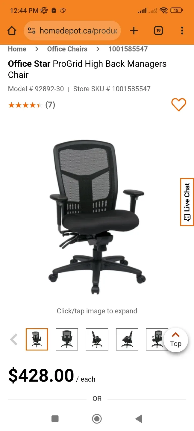 ❤‍🔥Sale❤‍🔥Office Star ProGrid High Back Managers Chair image indicator(2)