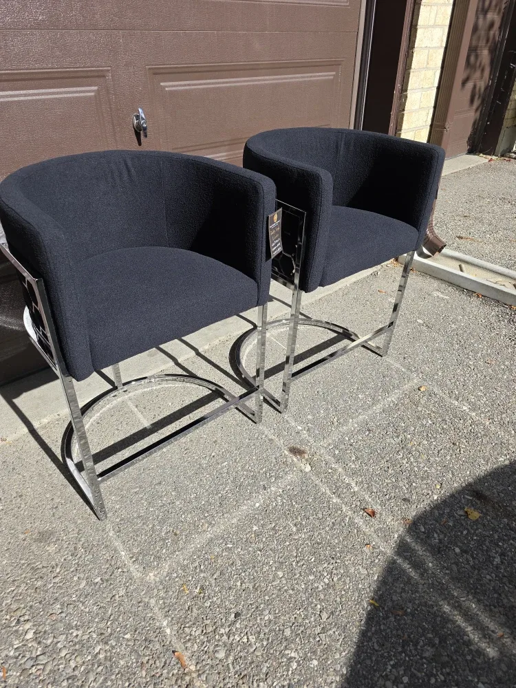2 New boucle bar stools