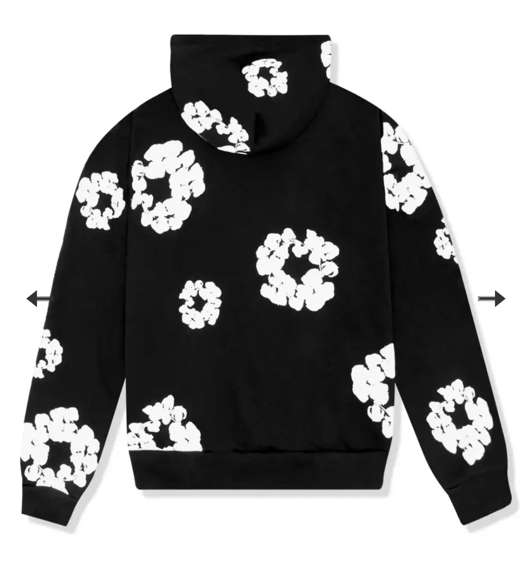 Denim tear Ceramics Floral Hoodie - Black image indicator(2)