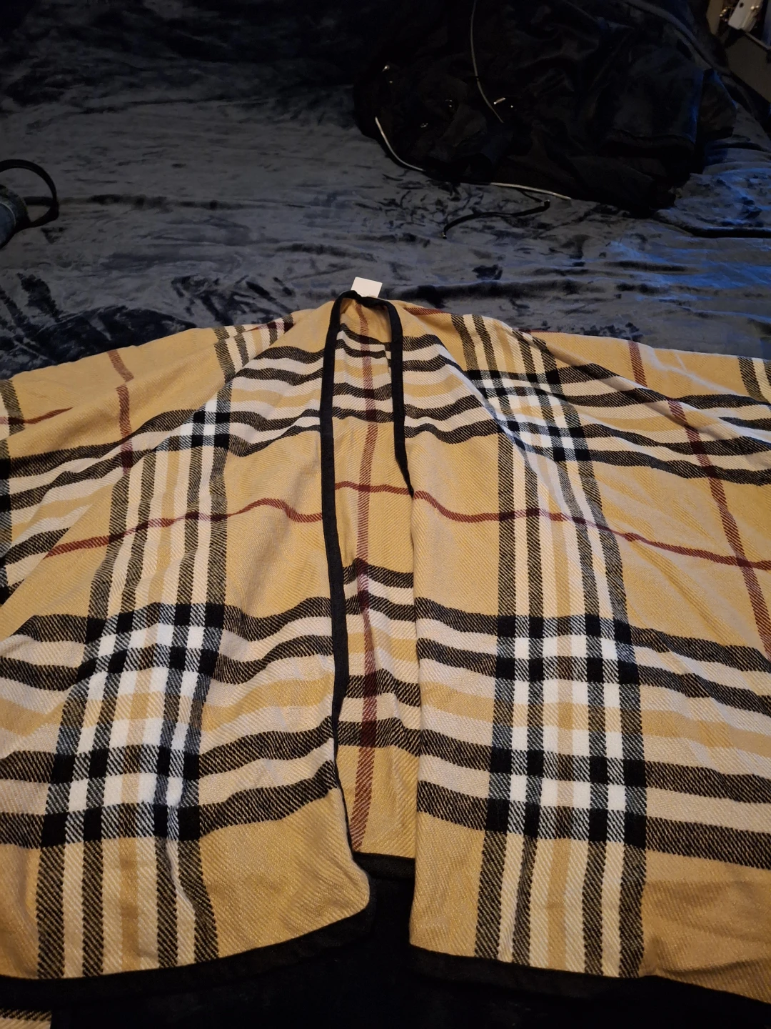 Plaid Poncho Wrap Shawl