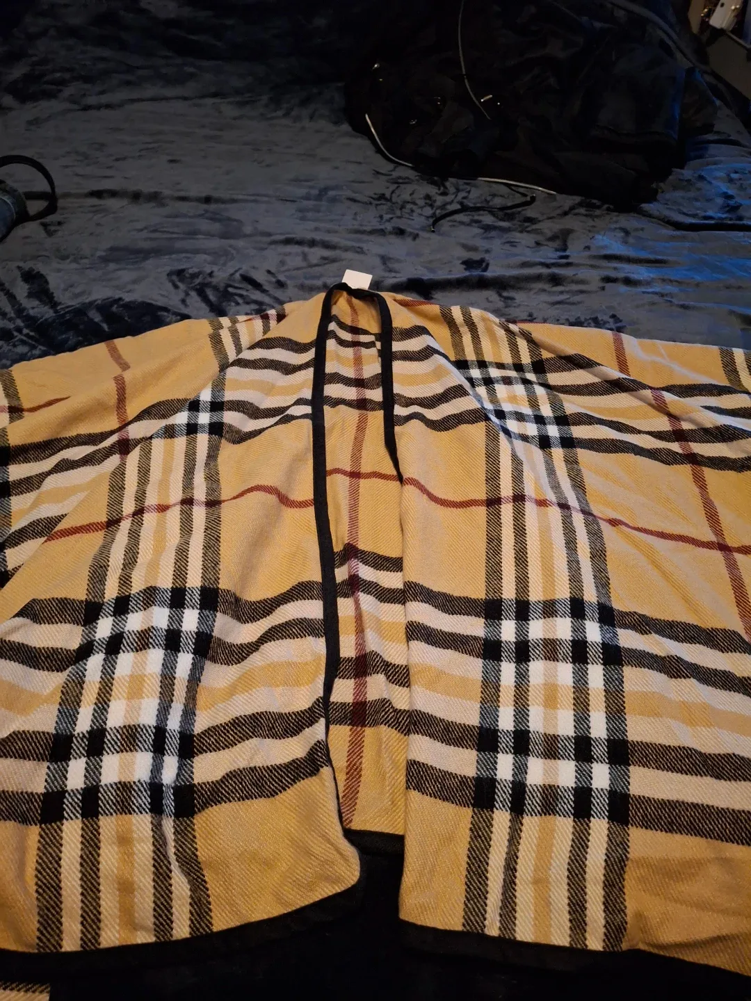 Plaid Poncho Wrap Shawl thumbnail