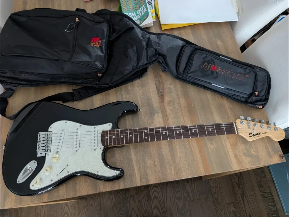 Squier Strat by Fender Electric Guitar w/ Case