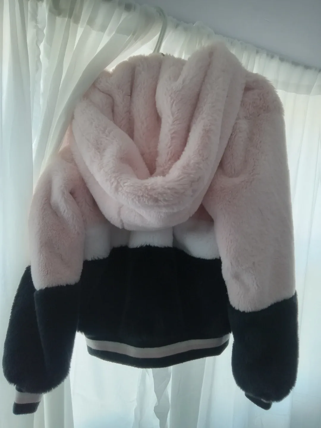 Garage Faux Fur Colour Block Hoodie - Size XS image indicator(2)