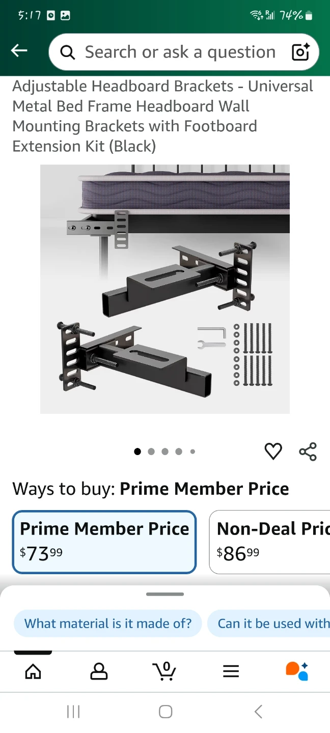 Adjustable Headboard Brackets - Metal NEW