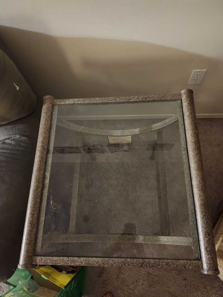 Glass Top End Table - 25"x25" Square