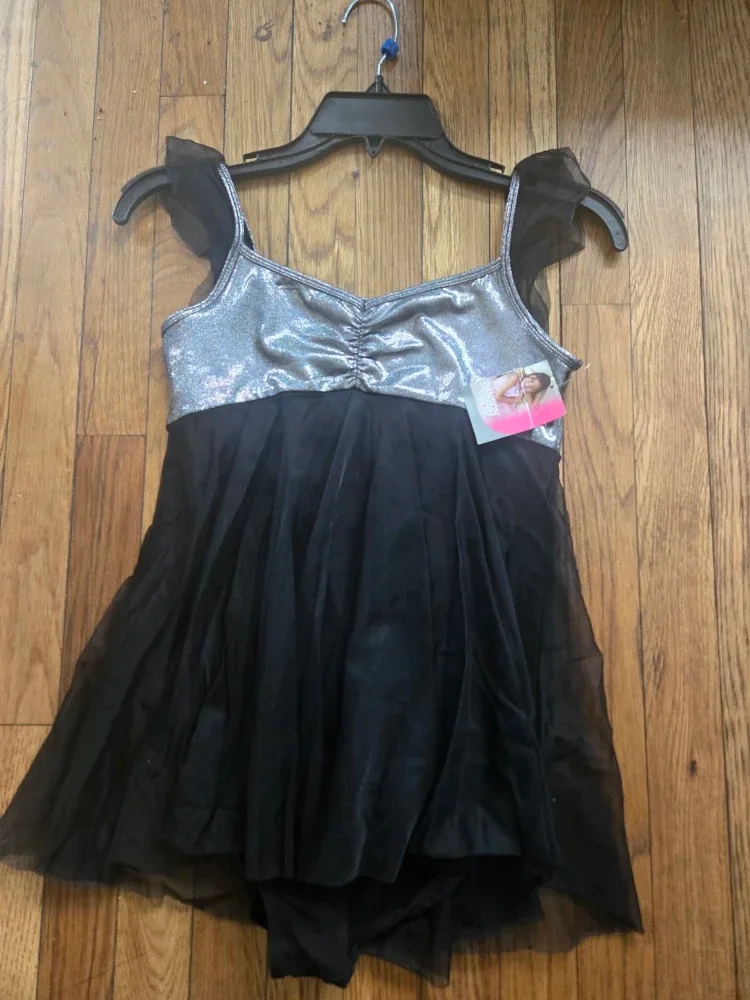 Danskin Laser Foil Babydoll Leotard XL