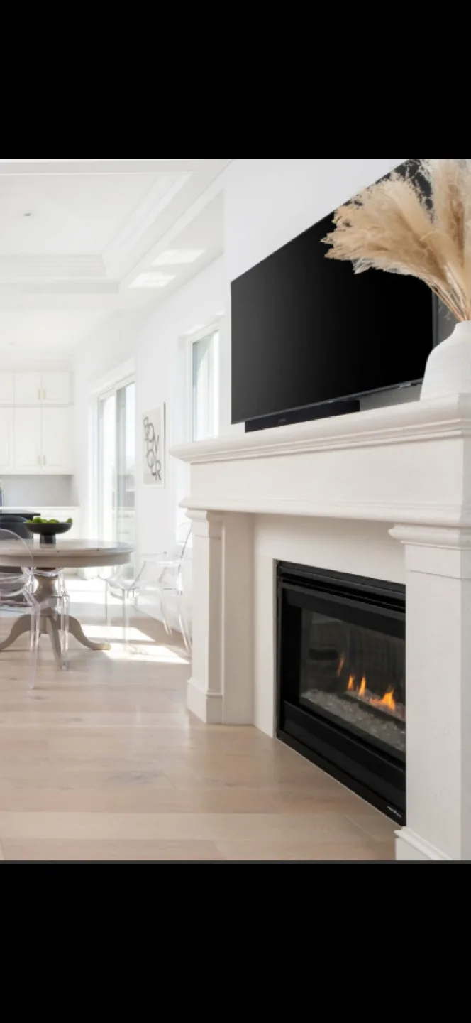 Elegant Limestone Fireplace Mantel. image indicator(2)