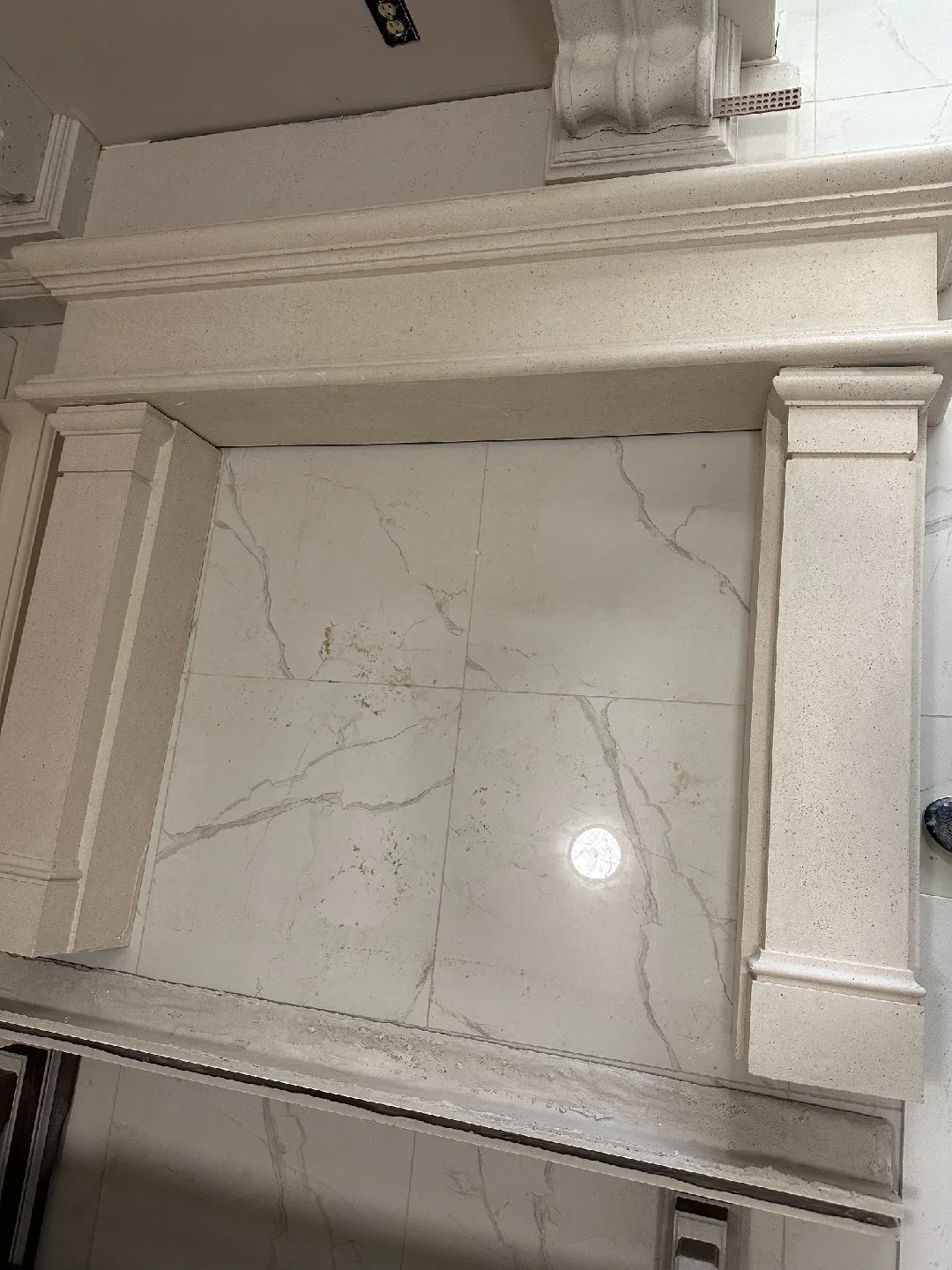 Elegant Limestone Fireplace Mantel. image indicator(6)