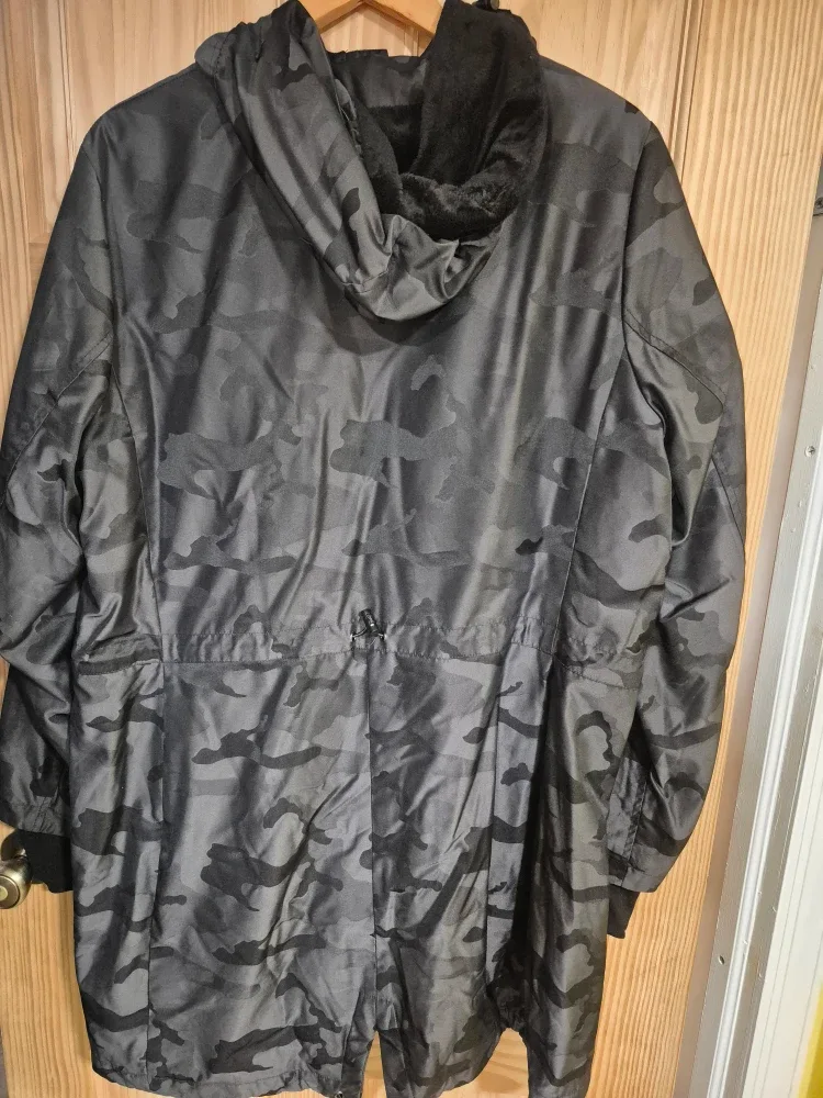 Micheal Kors women's black anorak rain coat XL image indicator(6)