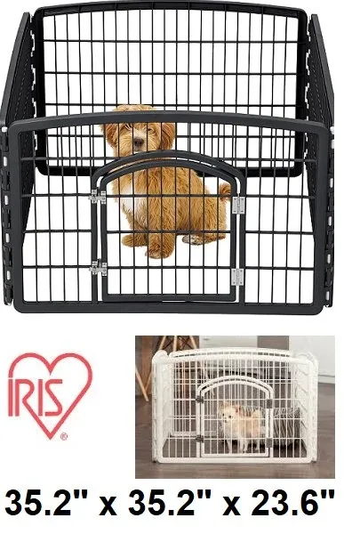 4-Panel Pet Playpen with Door - 35.2" X 35.2" X 23.6" thumbnail