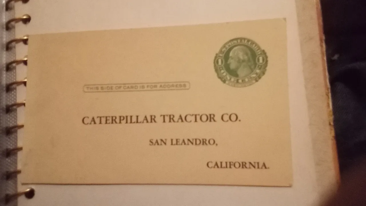 Vintage Caterpillar Tractor Co. Postcard